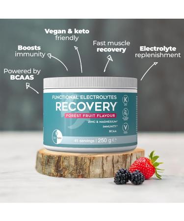 GoKeto Functional Electrolytes RECOVERY 250 g 41 servings enough for 6 weeks highdose electrolyte hydration drink forest fruit flavour sugarfree with zinc and BCAAs - Buy Online on GoSupps.com