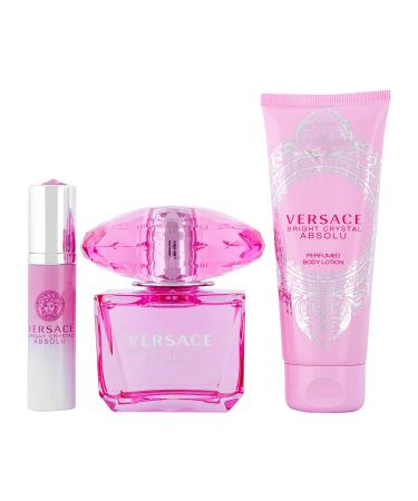 Versace 3 Piece Bright Crystal Absolu Gift Set Eau de Parfum Spray for Women 1 Count (Pack of 1) - Buy Online on GoSupps.com