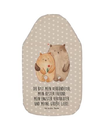 Mr. & Mrs. Panda Warm bottle Bear Love - gift bear wife children's heat bottle engagement grain pillow heat bottle cover partner gray