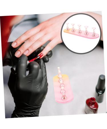 Mikinona 1 Set Nail Practice Holder Decorative Nail Display Nail Holders for Nail Painting Nail Stand Acrylic Trays for Display Press on Nails Rack Nail Decor Plastic Suite Gold and Silver - Buy Online on GoSupps.com