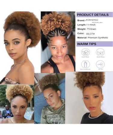 Afro Puff Drawstring Ponytail for Black Women Short Kinky Curly Afro Ponytail Synthetic Hair Afro Bun Drawstring Ponytail for Women Girls (Large/Pack of 1 Light brown-T27) Large (Pack of 1) Light brown (black background) - Buy Online on GoSupps.com