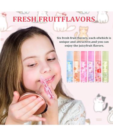 FEXPDL 6PCS Lip Gloss Set Shimmer Lip Gloss Lip Oil Light Lip Gloss Set Cute Lipgloss Sets Kids Non-Stick cup Long Lasting Lip Kit for Women and Girls - Buy Online on GoSupps.com