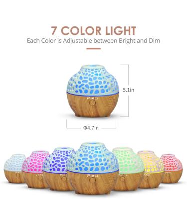 Pinci 60ml Portable Mini Essential Oil Diffuser with 7 LED Light Colors - Cool Mist Vaporizer for Home, Office, and Travel - Waterless Auto Shut-Off - White+Light Wood Design - Buy Online on GoSupps.com