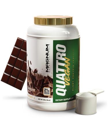 Magnum Nutraceuticals Quattro - Vegan Quattro Plant-Based Protein Powder Isolate -Chocolate 4LB - May Support Muscle Growth & Recovery