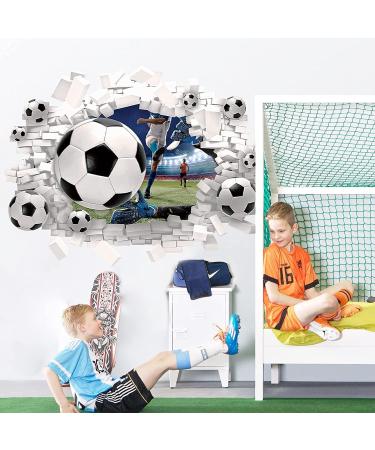 Large 3D Football Wall Sticker- Boys Bedroom Decor | Football Player Decal for Nursery | Soccer Wall Art for Kids Room - Buy Online on GoSupps.com