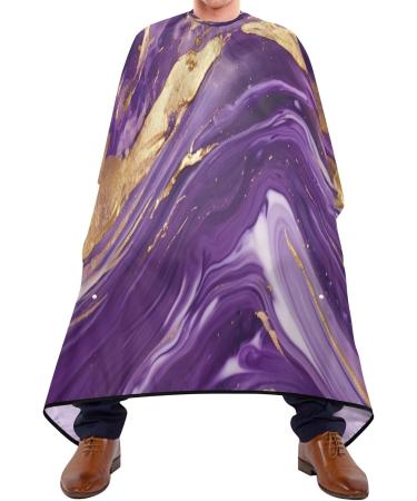 Kigai Purple Marble Barber Cape - Professional Waterproof Hair Cutting Cape for Men & Women - Adjustable Snap Closure Hairdressing Cape - Buy Online on GoSupps.com