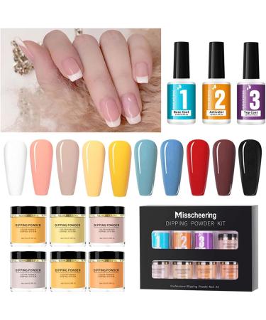 Layhou 6 Colors Dip Powder Nail Kit - Nail Dipping Powder Kit Powder Nails Dipping Powder Set for DIY Salon No LED Nail Lamp Needed Nail Art Manicure with Base Top Coat Activator (Set 5) 05 - Buy Online on GoSupps.com
