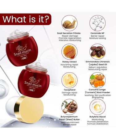Moisturizer Face Cream with Hyaluronic Acid, 95% Snail Secretion Filtrate Anti Wrinkle Cream for Skin Repair & Tighten, Repair Damage, Promote Regeneration, Intensive Moisturizing, 4.586oz (Snail_2) - Buy Online on GoSupps.com