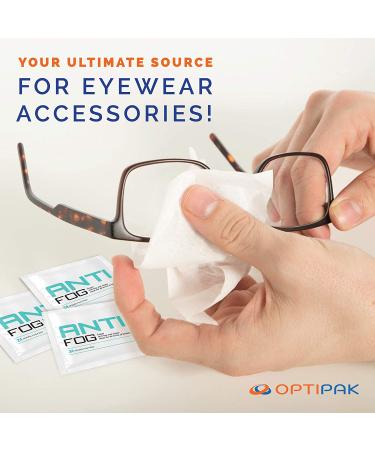 OPTIPAK Anti-Fog Wipes for Glasses, Binoculars, Face Shields - 150 Count - Prevents Fogging on Eyewear, Mirrors, Lenses - Pack of 1 - Buy Online on GoSupps.com