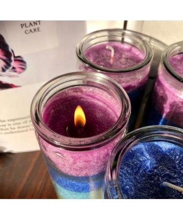 7 Chakra Devotional Prayer Candle in Glass Jar | 90-Hour Burn Time | Rainbow Candle for Religious Ceremonies Memorials Party Decor Gifts and Favors