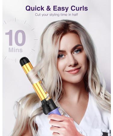 Rotating Curling Iron 1 1/4 Inch Automatic Curling Iron Self Curling Wand with Extra Long Barrel for Medium and Long Hair Dual Voltage Auto Rotating Hair Curler for Curls and Waves 1 1/4 Inch Purple - Buy Online on GoSupps.com