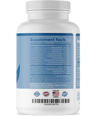 Complete Bone Health: Calcium Citrate & Hydroxyapatite 1000mg + Vitamin D3 K2 Magnesium Zinc | 180 Tablets - Buy Online on GoSupps.com