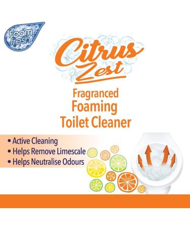 2 x 370G Citrus Zest Foaming Toilet Cleaner Amazing Fragrance Deep Cleaning Action Powder Cleaning Foam and Extra Freshness Toilet Cleaner (Citrus Zest) - Buy Online on GoSupps.com