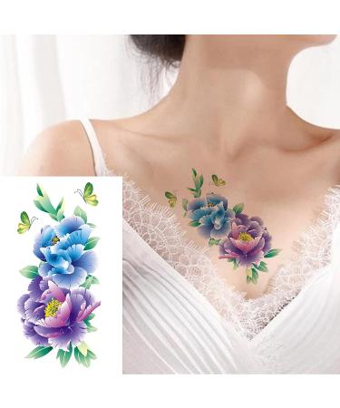 Waterproof Flower Floral Butterfly Temporary Tattoo Stickers for Women - 50 Sheets - Buy Online on GoSupps.com