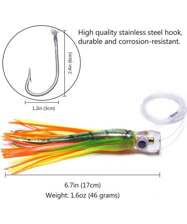 Buy ANCLLO 6pcs Fishing Lures for Tuna Mahi Dolphin Durado Wahoo & Octopus - Freshwater & Saltwater - International Shipping Available - Buy Online on GoSupps.com