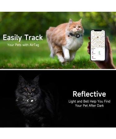 JARDILIFE 2-Pack Airtag Cat Collar Refective Collar for Cat with Safety Buckle and Waterproof Air Tag Holder Cat Airtag Collar Compatible with Apple Airtag for Kittens and Puppies-Black&Black - Buy Online on GoSupps.com