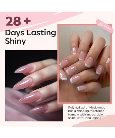 Buy Modelones Poly Gel Set - 6 Colors Jelly Gel Nail Extension Kit | Milky White Sheer Pink Nude | DIY Nail Art for Women - Buy Online on GoSupps.com
