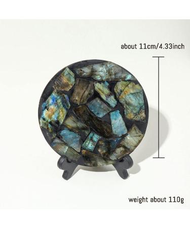 Crystal Rough Natural Labradorite Polished Slice Flash Labradorite Gemstone Slice for Reiki Collection Home D cor Rock Quartz CrystalOrnament Specimen + Pedestal - Buy Online on GoSupps.com
