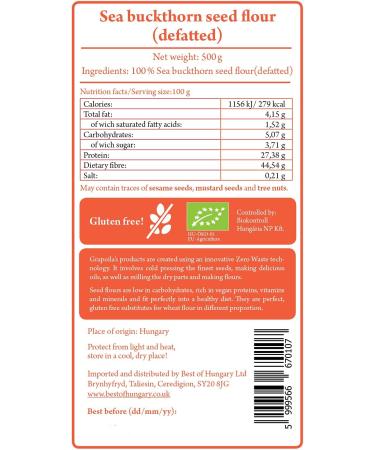 Organic Sea Buckthorn Powder 500g - Raw & Natural Healthy Superfood - Buy Online on GoSupps.com