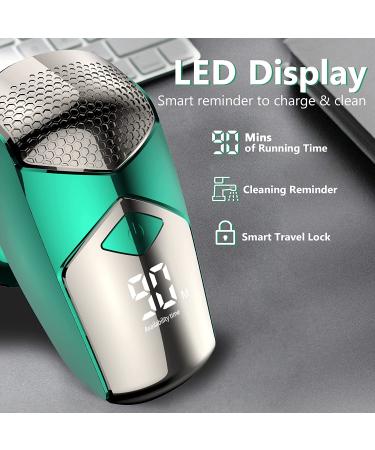 Kibiy 5-in-1 Cordless Head Shaver for Men - IPX7 Waterproof Electric Razor & Grooming Kit with Nose Trimmer - Green - Buy Online on GoSupps.com