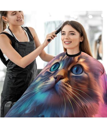 Space Cat Barber Cape | Adjustable Snap Hair Cutting Apron for Adults | Stylish Salon Essential - Buy Online on GoSupps.com