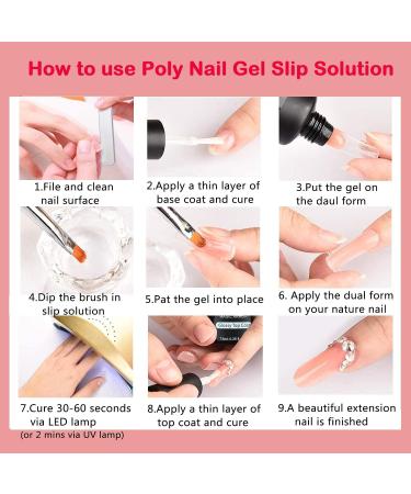 MAGIC ARMOR Slip Solution Poly Nail Gel Kit 5oz Slip Solution for Poly Nail Extension Anti-stick Gel Solution Liquid With Dual-Ended Gel Nail Brush Tip 8pcs Nail Clips Crystal Cup for Poly Nail Gel Nail Art Kit - Buy Online on GoSupps.com