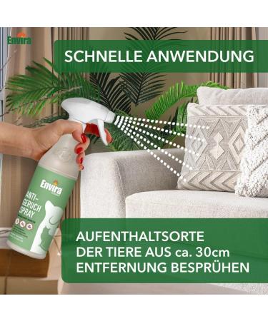 Envira Anti-Smell Spray | Odor Neutralizer for Cat & Dog Urine | Chlorine-Free Odor Remover for Carpets Dog Beds & Home - 500ml - Buy Online on GoSupps.com