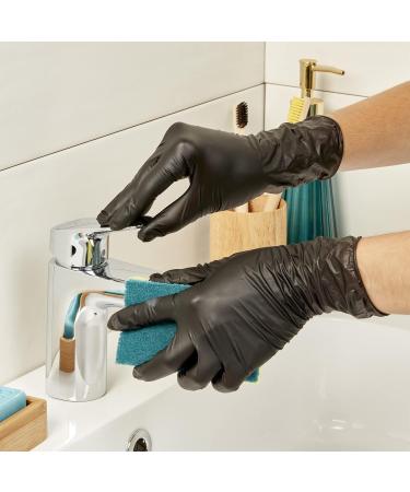 Spontex Black Protect XL - 20 Tear-Resistant Nitrile Gloves Latex-Free & Powder-Free for Durable Protection International Shipping Available - Buy Online on GoSupps.com