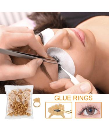 Glue Rings - Glue Holder for Eyelash Extensions 100pcs Disposable Adjustable Cups | Eyelash Rings for Professional Eyelash Application Kits Suitable for Ink Products for Eyelash Extensions - Buy Online on GoSupps.com