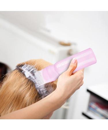 Hair Oil Applicator Bottle - 1/3 Root Comb Applicator Bottle | Hair Dye Brush Bottle | Dyeing Shampoo Bottle Oil Comb Hair Tool Applicator Brush Bottle | Hair Colouring Dye Scalp Treat-ment Hair To Pink - Buy Online on GoSupps.com