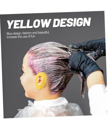Angoily 2 Pairs Hair Dyeing Supplies Ear Covers for Shower Heat Ear Shields Coloring Ear Cover for Dying Hair Dryer Showering Ear Muffs Black Silica Gel Protector Make up Pregnant Woman 7.5x5cm Yellow - Buy Online on GoSupps.com