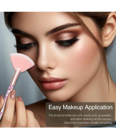 Colorful 6-Piece Facial Fan Brush Set with Pouch | Glitter Quicksand Handles - Ideal for Masks | International Shipping Available - Buy Online on GoSupps.com