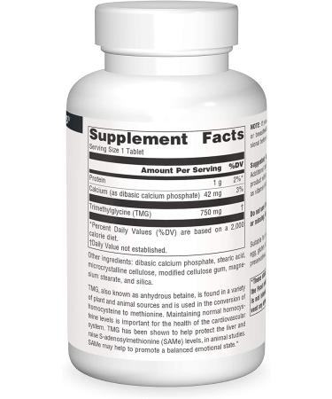 Buy Source Naturals TMG Trimethylglycine 750 mg - 240 Tablets | Best Price & High Quality - Buy Online on GoSupps.com