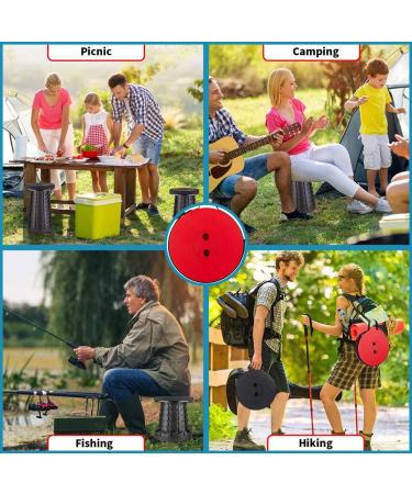 Boreeman Upgraded Folding Stool - Lightweight & Sturdy | 400lbs Capacity | Portable & Collapsible for Camping, Fishing, Hiking & BBQ - Black - Buy Online on GoSupps.com