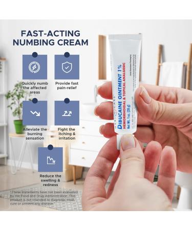 GeriCare Dibucaine Hemorrhoid Ointment 1% - Fast-Acting Pain Relief Cream for Hemorrhoids | Quick Relief from Burning & Itching | 1oz External Treatment - Buy Online on GoSupps.com