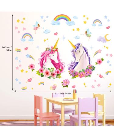 DECOWALL SG-2105 Unicorn Rainbow Wall Stickers - Removable Girls Nursery Bedroom Decor - Buy Online on GoSupps.com
