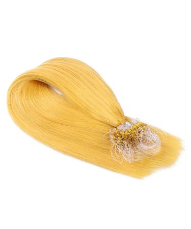Micro -Ring/Loop Hair Extensions (#YELLOW - 60 cm - 150 strands - 0.5g) 100% Remy real hair hair extension micro ring remy quality very easy to use - by hair professional