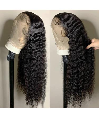 Deep Wave Human Hair Lace Front Wig - Pre Plucked 13x4 Deep Curly Brazilian Virgin Hair - 150% Density - Natural Color for Black Women - Buy Online on GoSupps.com