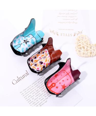 3PCS Western Cowboy Hair Claw Clips - Sunflower Leopard Star Design | Nonslip Cowgirl Hair Barrettes for Thick Hair | Western Hair Accessories - Buy Online on GoSupps.com