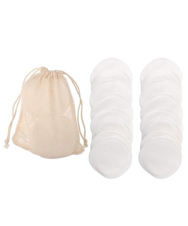 DOITOOL 1 Set Bamboo Fiber Makeup Remover Puff Pads with Cotton Mesh Bag and Paper Box