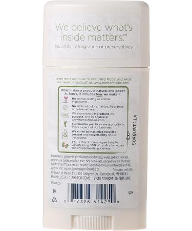 Tom's of Maine Natural Aluminum-Free Deodorant Stick 2.25oz - Unscented, Long-Lasting - Buy Online on GoSupps.com