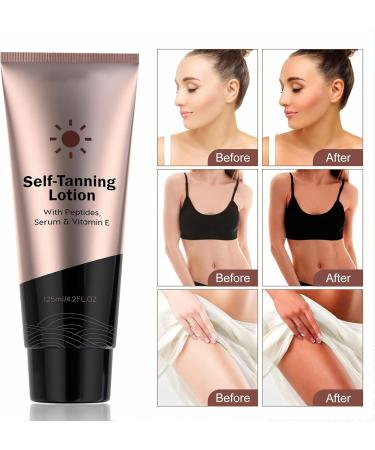 125ml Moisturizing Self Tanning Cream Fast Self Tan Buildable Glow Medium to Dark Sunless Tanner Tanning Lotion Self Face Tanner for Deep Skin Tone - Buy Online on GoSupps.com