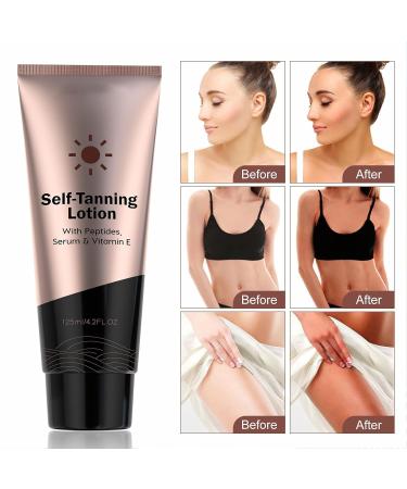 125ml Moisturizing Self Tanning Cream | Fast Buildable Glow | Medium to Dark Sunless Tanner for Deep Skin Tones - Buy Online on GoSupps.com
