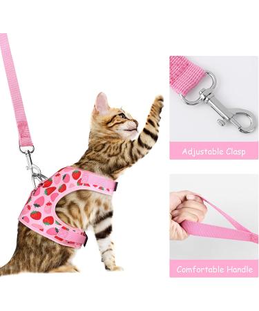 URATOT Cat Harness and Leash Set - Strawberry Small Pet Harness for Kitties, Puppies, Small Pets - Outdoor Walking Vest Harness and Collar Set - Buy Online on GoSupps.com