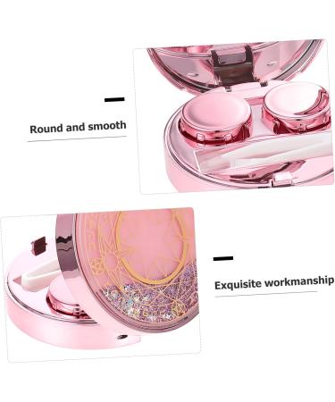 Solustrie Starry Sky Glasses Case & Travel Contact Lens Container Stylish Pink PP Storage Box with Cleaning Kit - Buy Online on GoSupps.com