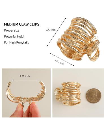 Irikdescia High Ponytail Clips - 3 Pieces Metal Hair Accessories for Thick Hair - Fashionable Gold Silver Black Styles - Buy Online on GoSupps.com