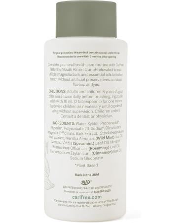 CariFree Naturals Mouth Rinse pH Elevated with Magnolia Bark & Essential Oils Organic Ingredients Alcohol-Free - Wild Mint - 16 Fl Oz - Buy Online on GoSupps.com