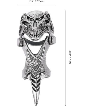 Lurrose 3pcs Punk Skeleton Hand Rings - Halloween Full Finger Nail Props for Cosplay & Party - Buy Online on GoSupps.com