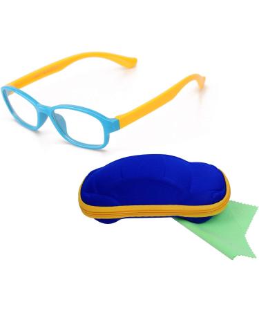 Children's Glasses Frame Without Prescription for Boys & Girls Age 5-12 | Clear Lens + Blue Glasses Case - International Shipping Available - Buy Online on GoSupps.com