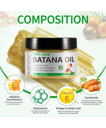 Raw Batana Oil for Hair Growth 100% Pure Batana Oil from Honduras Prevents Hair Loss Repairs Damage and Enhances Shine Promotes Thicker Healthier Hair for Men & Women 120g - Buy Online on GoSupps.com
